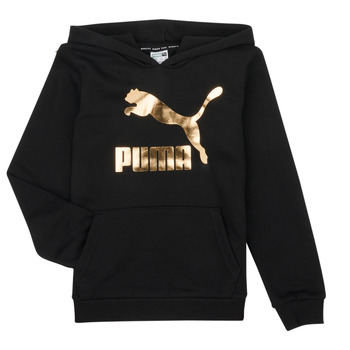 textil Flickor Sweatshirts Puma CLASSICS LOGO HOODIE Svart