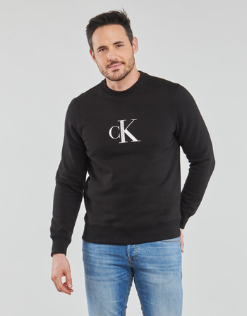 textil Herr Sweatshirts Calvin Klein Jeans CK INSTITUTIONAL CREW NECK Svart