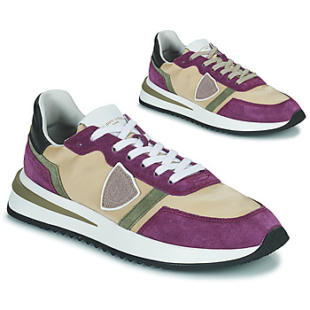 Skor Dam Sneakers Philippe Model TROPEZ 2.1 LOW WOMAN Beige / Plommon / Kaki