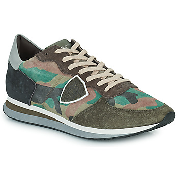 Skor Herr Sneakers Philippe Model TROPEZ X LOW MAN Kamouflage / Kaki