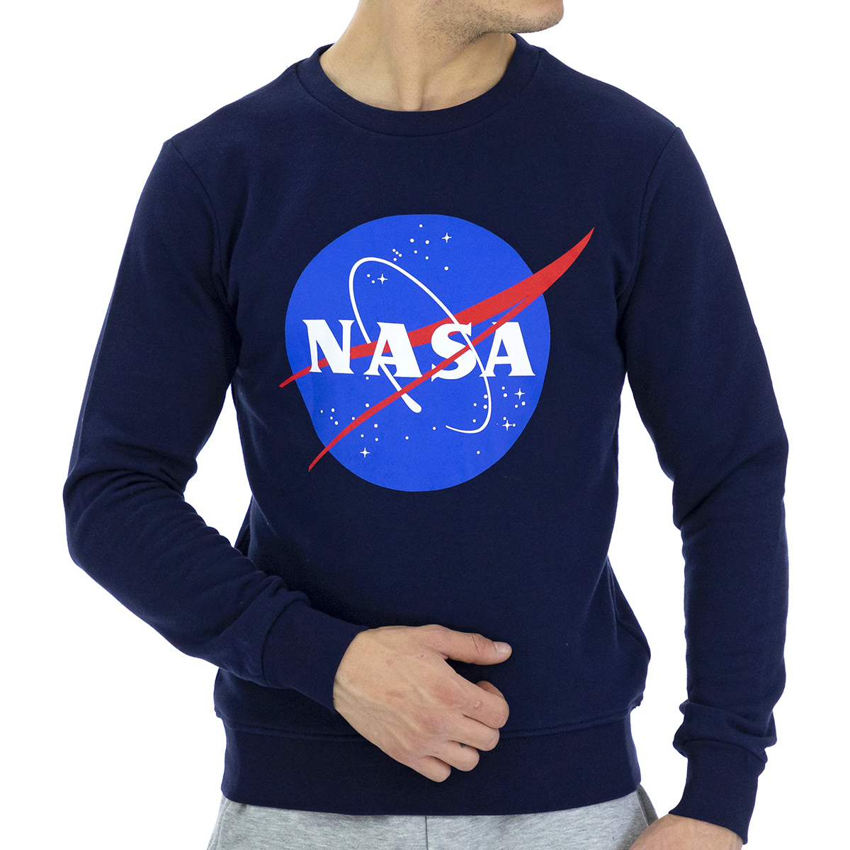 textil Herr Sweatshirts Nasa NASA11S-BLUE Blå
