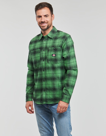 textil Herr Långärmade skjortor Dickies EVANSVILLE Svart / Grön