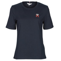 textil Dam T-shirts Tommy Hilfiger REG MONOGRAM EMB C-NK SS Marin