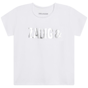 textil Flickor T-shirts Zadig & Voltaire X15370-10B Vit