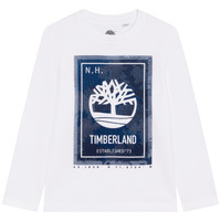 textil Pojkar Långärmade T-shirts Timberland T25T39-10B Vit