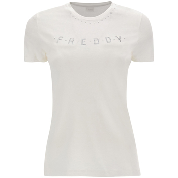 textil Dam T-shirts Freddy S2WALT2 Vit