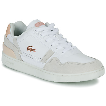 Skor Dam Sneakers Lacoste T-CLIP Vit / Beige / Rosa