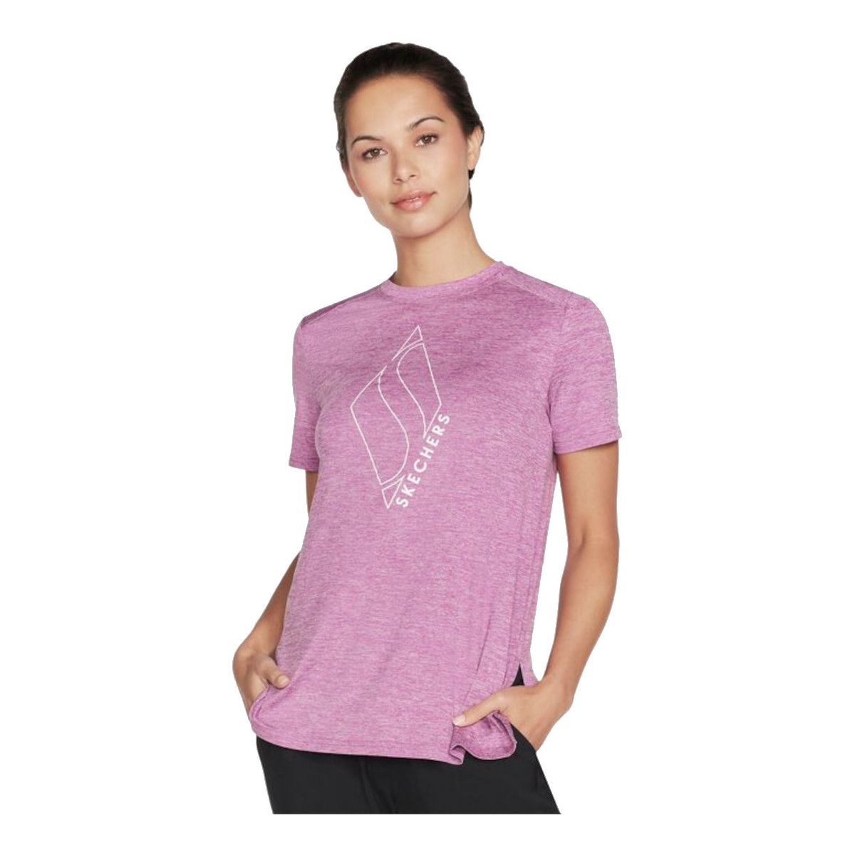 textil Dam T-shirts Skechers Diamond Blissful Tee Violett