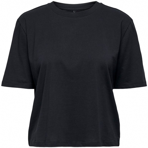 textil Dam Sweatshirts Only Mia Top - Black Svart