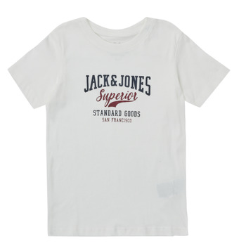 textil Pojkar T-shirts Jack & Jones JJELOGO TEE SS O-NECK Vit