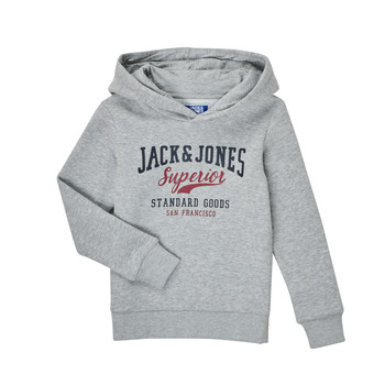 textil Pojkar Sweatshirts Jack & Jones JJELOGO SWEAT HOOD Grå