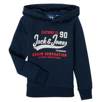 textil Pojkar Sweatshirts Jack & Jones JJELOGO SWEAT HOOD Marin
