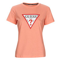 textil Dam T-shirts Guess SS CN ORIGINAL TEE Rosa