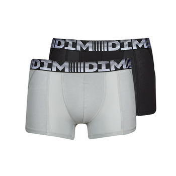 Underkläder Herr Boxershorts DIM COTON 3D FLEX X2 Svart / Grå