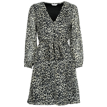 textil Dam Korta klänningar Only ONLCERA 3/4 SHORT DRESS WVN Leopard