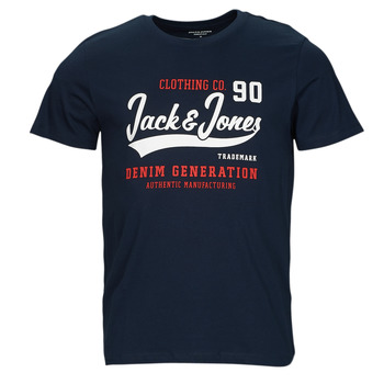 textil Herr T-shirts Jack & Jones JJELOGO TEE SS O-NECK 2 COL Marin