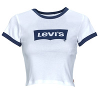 textil Dam T-shirts Levi's GRAPHIC RINGER MINI TEE Ljus / Vit