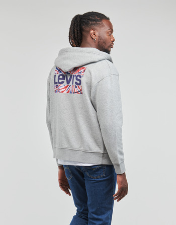 textil Herr Sweatshirts Levi's RELAXED GRAPHIC ZIPUP Grå