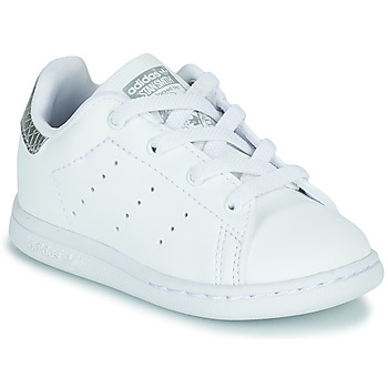 Skor Flickor Sneakers adidas Originals STAN SMITH EL I Vit / Silverfärgad