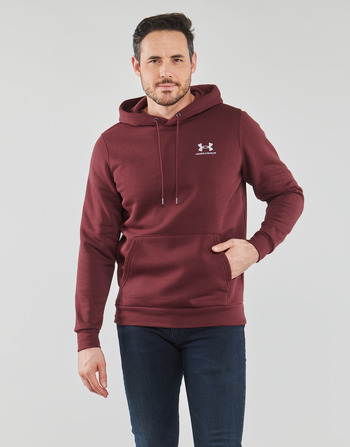 textil Herr Sweatshirts Under Armour UA Essential Fleece Hoodie Chestnut / Röd / Vit