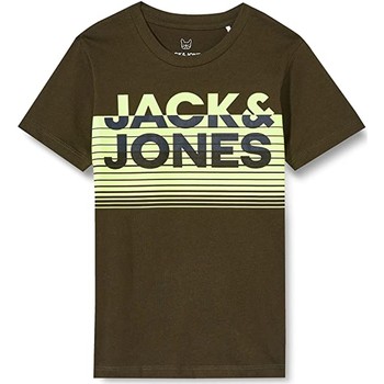 textil Pojkar T-shirts Jack & Jones CAMISETA VERDE NIO JACKJONES 12190494 Grön