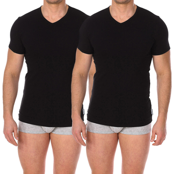 textil Herr T-shirts Bikkembergs BKK1UTS02BI-BLACK Svart