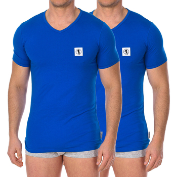 textil Herr T-shirts Bikkembergs BKK1UTS08BI-BLUE Blå