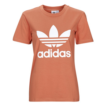 textil Dam T-shirts adidas Originals TREFOIL TEE Jordfärgad