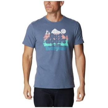 textil Herr T-shirts Columbia Alpine Way Graphic Blå