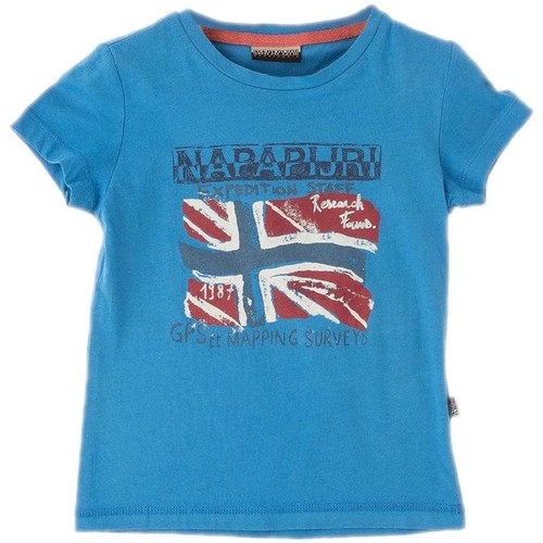textil Pojkar T-shirts Napapijri  Blå