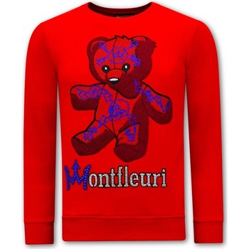 textil Herr Sweatshirts Tony Backer Tjock Teddy Bear Röd