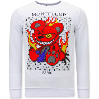 textil Herr Sweatshirts Tony Backer Heren Met Print Monster Teddy Bear Vit