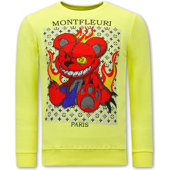 textil Herr Sweatshirts Tony Backer Heren Met Print Monster Teddy Bear Gul