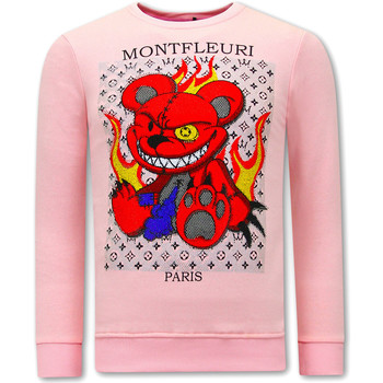 textil Herr Sweatshirts Tony Backer Heren Met Print Monster Teddy Bear Rosa
