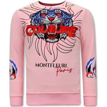 textil Herr Sweatshirts Tony Backer Heren Met Print Tiger Couture Roze Rosa