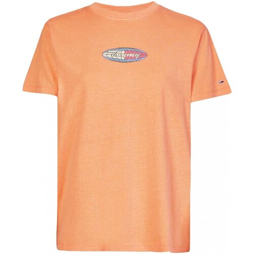 textil Dam T-shirts & Pikétröjor Tommy Jeans DW0DW12730 Orange