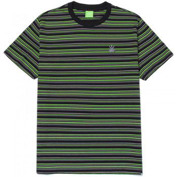 textil Herr T-shirts Huf T-shirt crown stripe ss knit top Svart