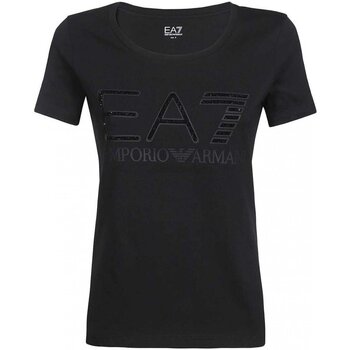 textil Dam T-shirts & Pikétröjor Emporio Armani EA7 3LTT46 TJFVZ Svart
