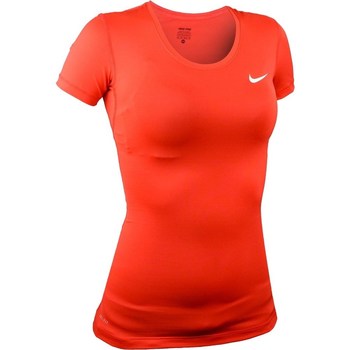 textil Dam T-shirts Nike Pro Cool Röd