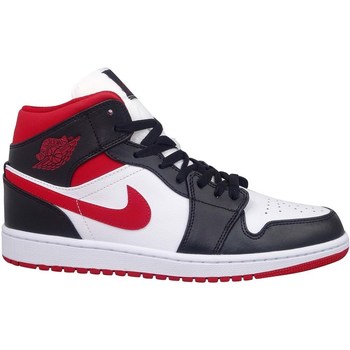 Skor Herr Höga sneakers Nike Air Jordan 1 Mid Vit, Svarta, Röda