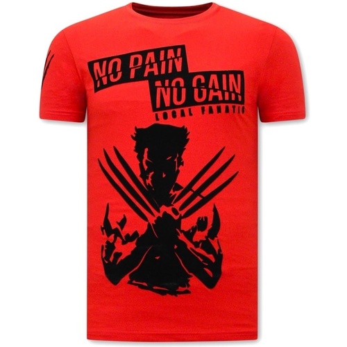 textil Herr T-shirts Local Fanatic Wolverine X Tryck Röd