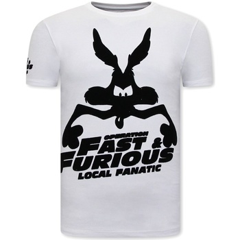 textil Herr T-shirts Local Fanatic Tryck Fast And Furious Vit
