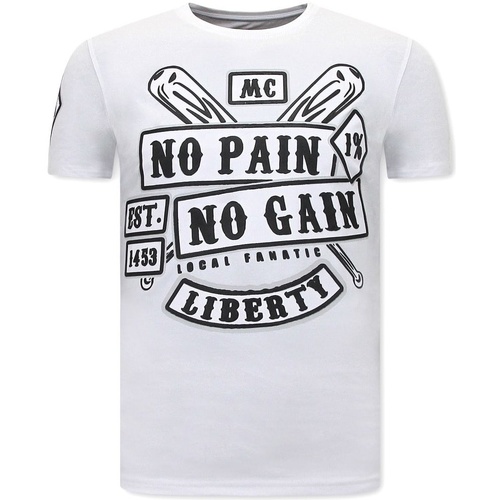 textil Herr T-shirts Local Fanatic Tryck Sons Of Anarchy MC Vit