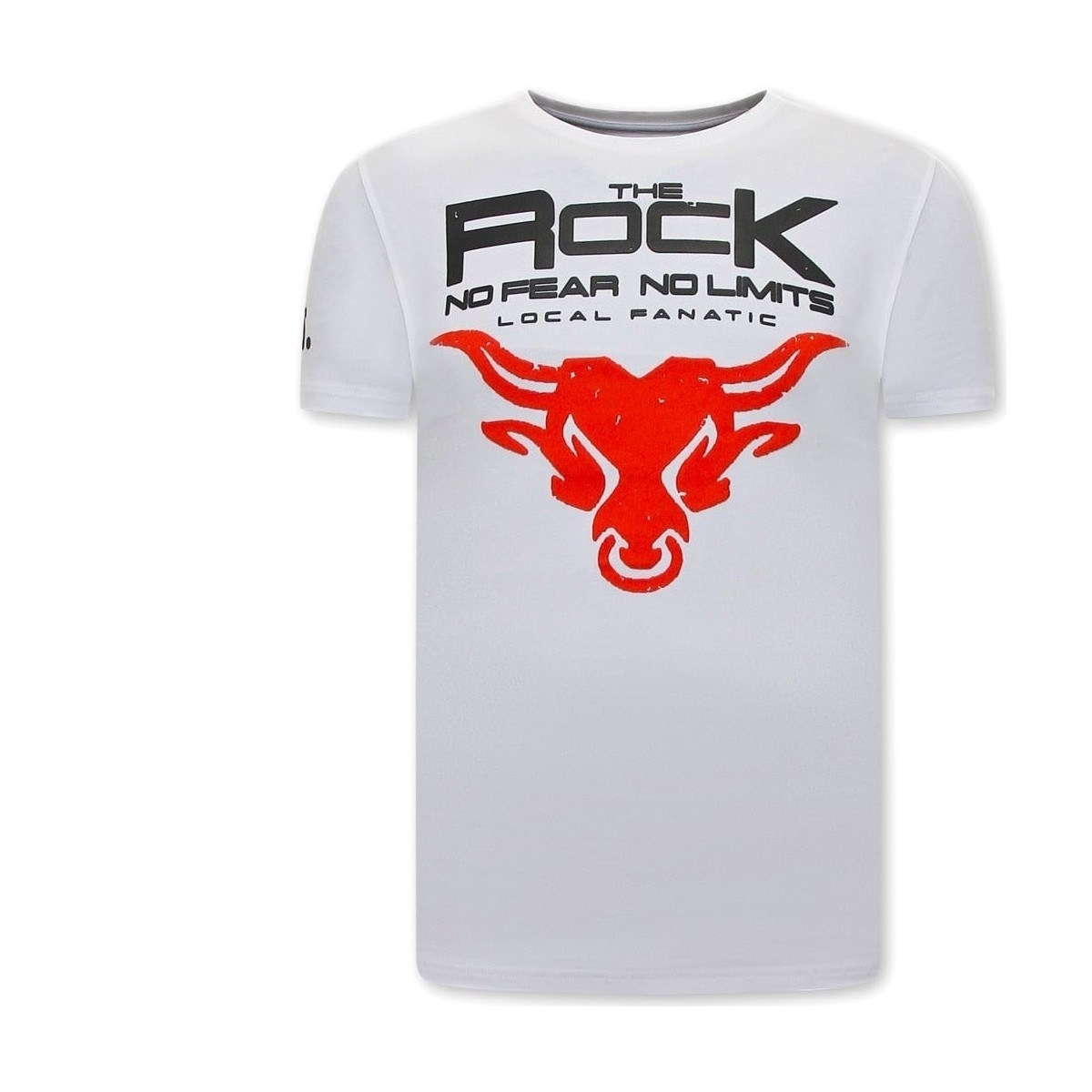 textil Herr T-shirts Local Fanatic Tryck The Rock Vit