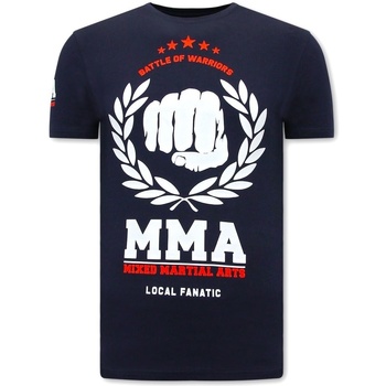 textil Herr T-shirts Local Fanatic MMA Fighter Blå