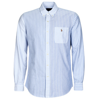 textil Herr Långärmade skjortor Polo Ralph Lauren CUBDPPPKS-LONG SLEEVE-SPORT SHIRT Blå / Vit