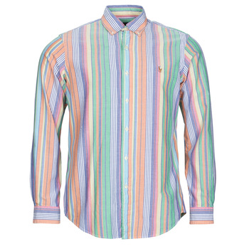 textil Herr Långärmade skjortor Polo Ralph Lauren CUBDPPCS-LONG SLEEVE-SPORT SHIRT Flerfärgad / Orange / Grön