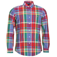 textil Herr Långärmade skjortor Polo Ralph Lauren CUBDPPCS-LONG SLEEVE-SPORT SHIRT Röd / Blå