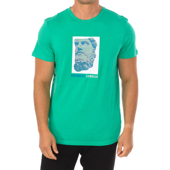 textil Herr T-shirts Bikkembergs BKK1MTS03-GREEN Grön