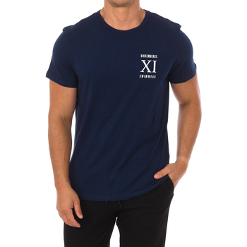 textil Herr T-shirts Bikkembergs BKK1MTS05-NAVY Blå